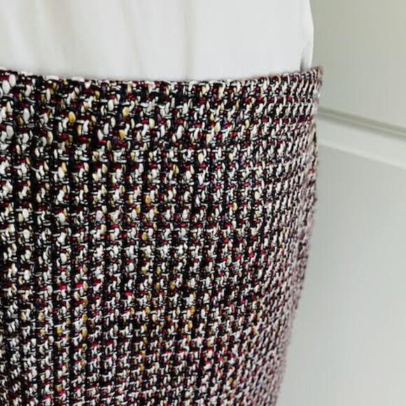 Loft Outlet Tweed Mini Skirt Women's 14P Petite Casual Maroon Career Office - Picture 2 of 6
